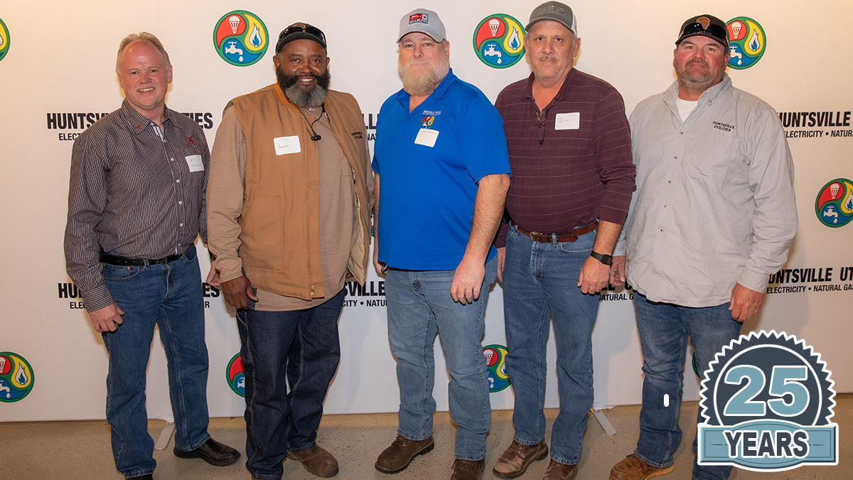 Employees celebrating 25 years with Huntsville Utilities.