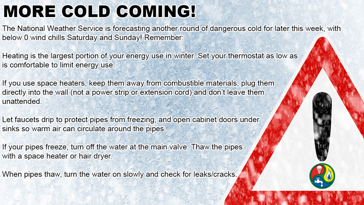 List of cold weather safety tips. Tips are listed in story copy.